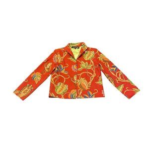 Vintage‎ Painted Pony Blazer Jacket XS Jungle Monkey Red Green Made In USA